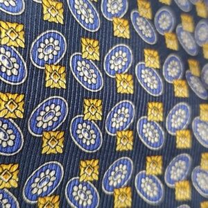 Richel Tie accessory men's tie blue grey gold ish yellow